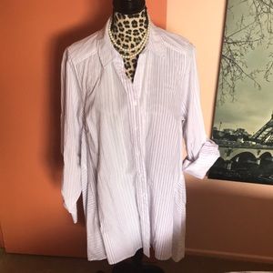 Classic pinstriped detailed white shirt